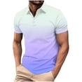 thumbnail image 3 of Vetsdori Polo Tops for Men Short Sleeve Work Pullover Summer Casual Gradient Graphic Travel Mens Shirts Collar, 3 of 6