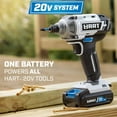 HART 20Volt Cordless Impact Driver Kit, (1) 1.5Ah LithiumIon Battery