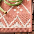 thumbnail image 5 of SAFAVIEH Courtyard Neville Geometric Trellis Indoor/Outdoor Area Rug, 6'7" x 9'6", Terracotta/Light Beige, 5 of 10