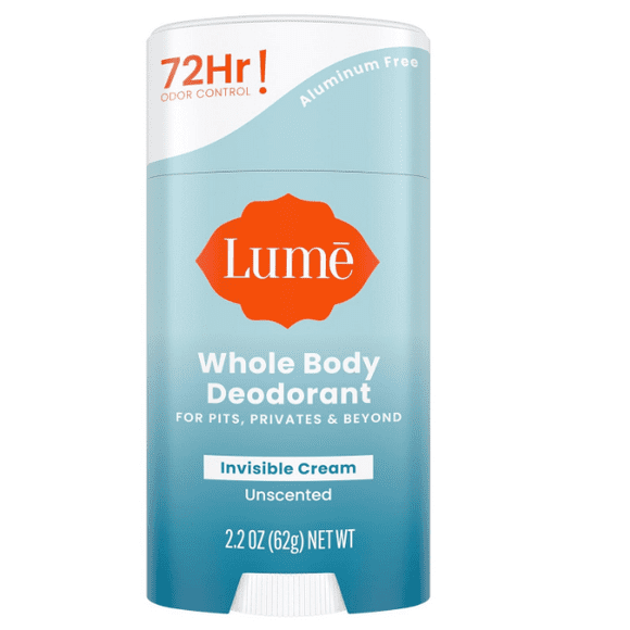 Lume Whole Body Deodorant - Invisible Cream Stick 2.2 Ounce (Unscented)