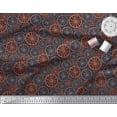 thumbnail image 2 of Soimoi Tissu Georgette Viscose Noir Motif Ethnique Roue Tissu au Mètre 42 Pouces de Large, 2 of 3