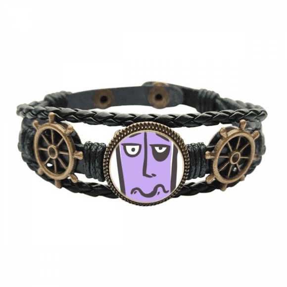 Sing Face Sketch Hunger Leather Braided Ocean Bracelet Wristband