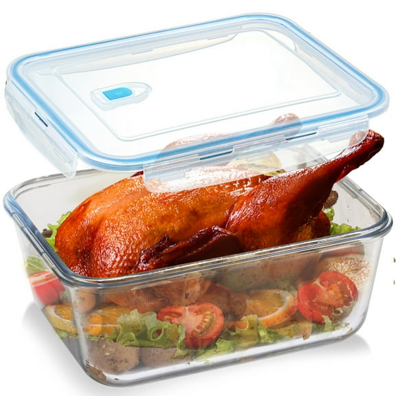 Glass Food Storage Container (Pack of 1) | 3300 ML / 112 oz /13.46 Cup | LARGE | Locking Lid | BPA Free, Oven Safe