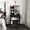 Black, variant on Small Makeup Vanity Desk Sets with LED Mirror and Power Outlet, 3 Drawers and Chair for Bedroom,Antique brown
