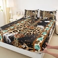 thumbnail image 4 of Erosebridal Tribal Aztec Full Size Sheets, Leopard Cheetah Print Bed Sheets, 4pcs, 4 of 5