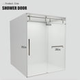 thumbnail image 4 of ALAULM Shower Door 56-60" W × 76" H Frameless Glass Shower Door, 5/16" (8mm) Clear Tempered Glass, Slidable Shower Door with Stainless Steel Handle, Noiseless, 4 of 7