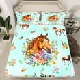 thumbnail image 2 of Erosebridal Horse Bed Sheets Set Twin Size,Rustic Farmhouse Wildlife Bedding Sets Twin Size,Watercolor Flower Bed Sheets Twin,Super Cozy Room Decoration，3-Piece, 2 of 8