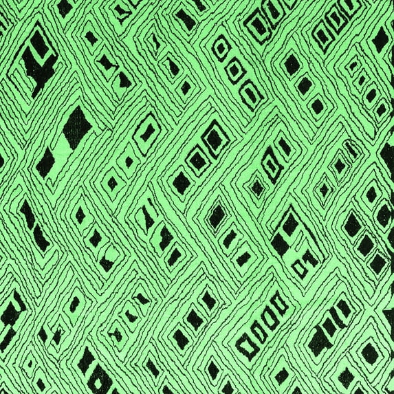 Ahgly Company Indoor Square Solid Emerald Green Modern Area Rugs, 6' Square