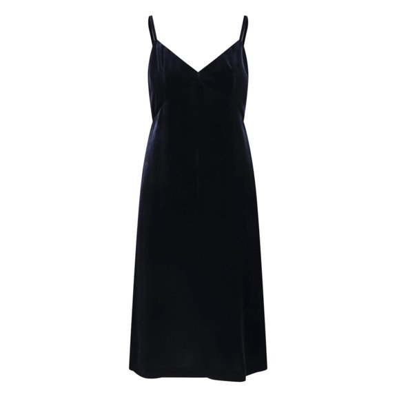 Aspesi Velvet Midi Dress With V-Neck And Thin Straps (Women's)