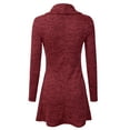 thumbnail image 3 of Doublju Womens Long Sleeve Cowl Neck A-Line Tunic Sweater Dress RED, 3X, 3 of 3