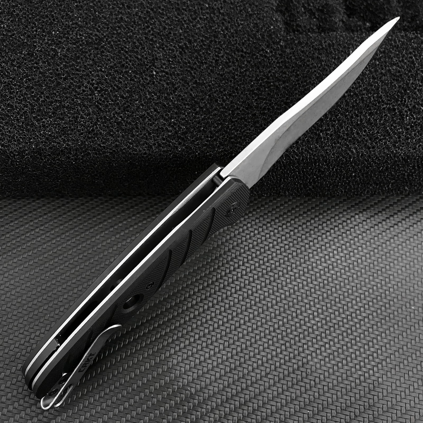 Manual Pocket Knife, EDC Folding Knife, 8Cr13Mov Steel Blade, Black G10 Handle, Suitable for Camping