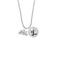 thumbnail image 2 of Delight Jewelry Silvertone Best Friend Silvertone Script Initial Disc - L - Charm Necklace, 20"+3", 2 of 4