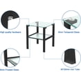 thumbnail image 5 of Holaki 2 Layer Glass End Table , Square Tea Table, Bedroom Corner Table, Living Room Side Table, Transparent, 5 of 7
