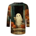 thumbnail image 6 of Godom Halloween T Shirts for Womens 3/4 Sleeve Shirt Crewneck Basic Tees Soft Loose Fit Fall Outfits Fashion Tops 2025, 6 of 6