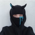thumbnail image 2 of Gorro de punto divertido unisex nuevo 2022 para fiesta de Halloween, gorro de cuerno para padres e hijos, gorro de lana cálido para invierno, gorro resistente al viento, 2 of 5