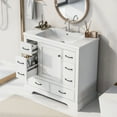 thumbnail image 3 of Huisuilinss 36" Bathroom Vanity Without Sink,Bathroom Storage Cabinet with 6 Drawers Large Storage Spaces,Multi-Functional Drawer Divider, With Adjustable Shelf, 3 of 9