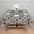 thumbnail image 3 of Beige Gothic Skull Pumpkin Rose Pattern Square Tablecloth,Waterproof Square Table Cover,Wipeable Spillproof Washable Table Cover for Home Kitchen Party Decor 52"x52"(132x132cm), 3 of 6