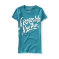 thumbnail image 1 of Aeropostale New York Script Graphic playera para mujer, verde, mediano, 1 of 1