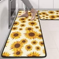 thumbnail image 2 of Kitchen Rugs Sets Of 2,Beige Sunflower Pattern Anti Fatigue Kitchen Mat Rugs Non Slip Washable,Decorative Kitchen Floor Mats for Kitchen,Sink,Laundry,17"x47"+17"x47", 2 of 5