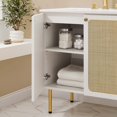 thumbnail image 2 of Sink Vanity Cabinet, White, Wood, Hotel Bedroom Bathroom, Modern Contemporary HB36418, 2 of 15