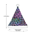 thumbnail image 3 of KLL Christmas Hats for Adults Plush Rainbow Animal Skin Print Santa Hat Xmas Fluffy Santa Claus Hat for Women Men, 3 of 6