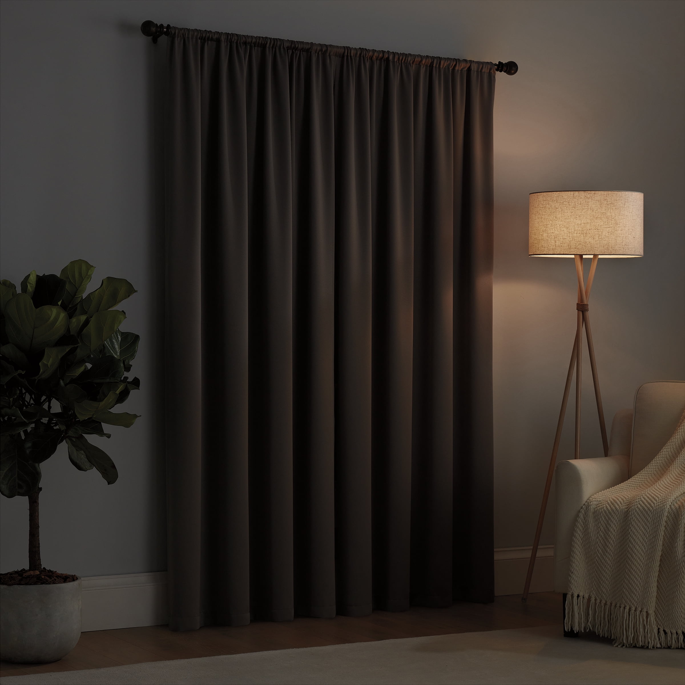 Eclipse Solid Thermapanel Room Darkening Rod Pocket Single Curtain