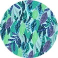 thumbnail image 1 of Ahgly Company Machine Washable Indoor Round Transitional Blue Area Rugs, 8' Round, 1 of 1