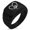 Black, variant on Stainless Steel Dog Paw Heart Geometric Pattern Step-Down Biker Style Polished Ring