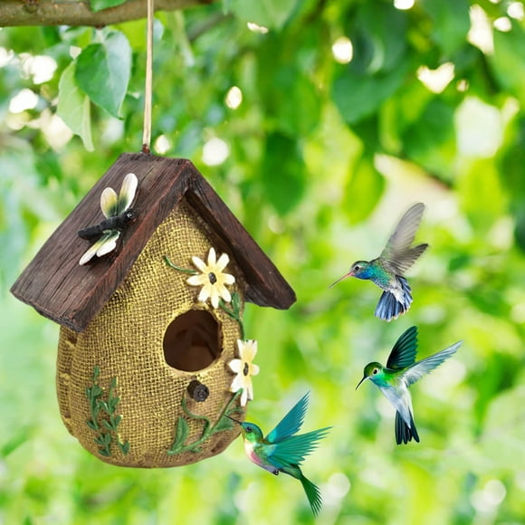 EGNMCR Home Decor, Room Decor, Wall Decor Resin Bird House Courtyard Balcony Wall Hanging Bird Nests Decoration Garden Landscapes Decoration Outdoor Bird Nests Bird house