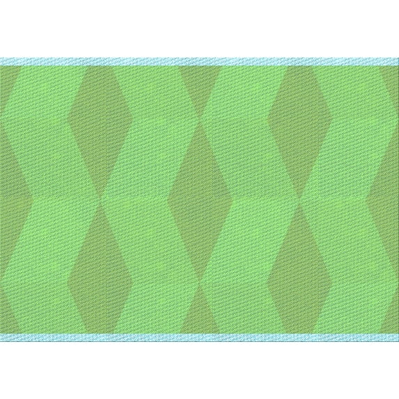 Ahgly Company Indoor Rectangle Patterned Jade Green Area Rugs, 7' x 9'