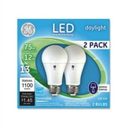 75W LED Bulbs 12 W, A19 Bulb, Daylight, 2/Pack
