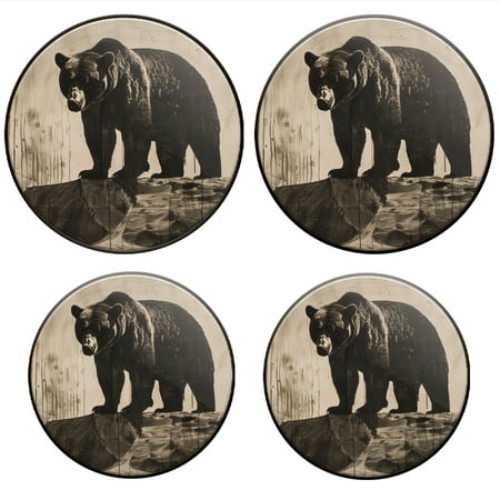 

Bahomeck Gas Stove Burner Cover Set Of 4 Black Bear Standing On Hind Legs Metal Electric Stove Burner Covers Protecting Gas Stoves Kitchen Decor，8 Inch And 10 Inch