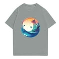 thumbnail image 4 of NAMTYQX Polyester Shirts for Men Patterned Plus Size Crewneck Flex Comfy Light Bohemian Short Sleeve Casual Elastic True Classic T Shirts for Men Gray Size 3XL, 4 of 5