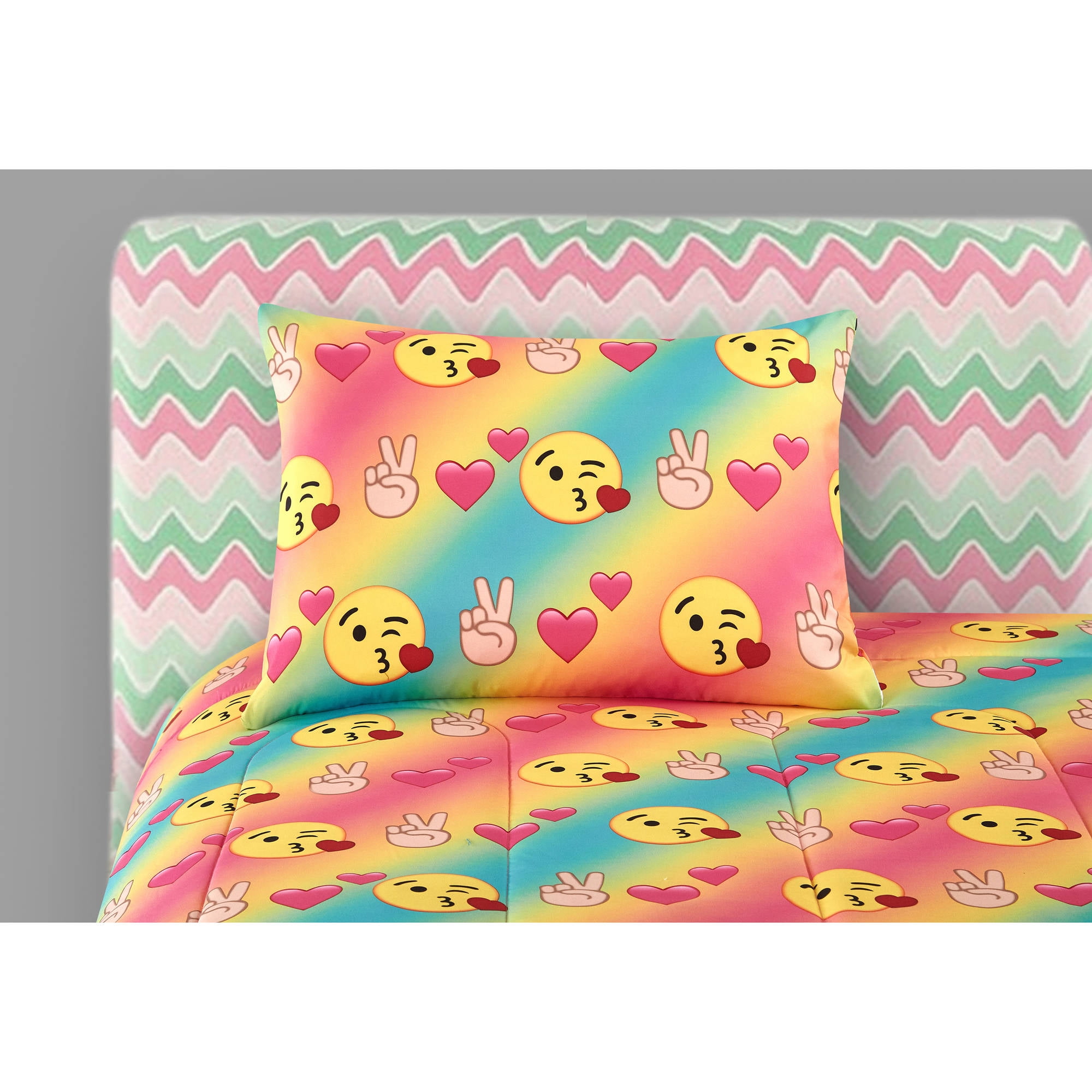 Emoji Bedding Set Queen Size Rainbow Bed in Bag Teen ...