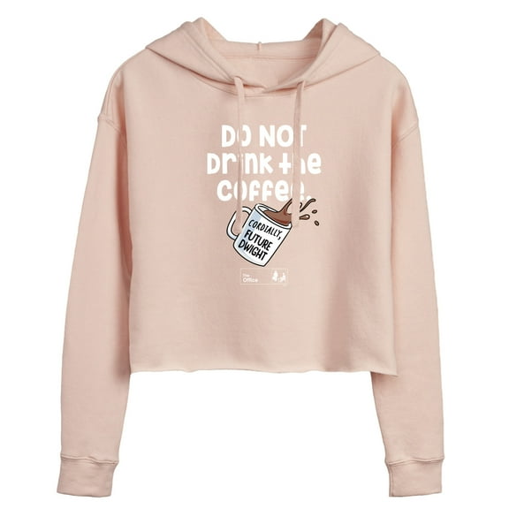 The Office - Do Not Drink The Coffee - Juniors Cropped Pullover Hoodie