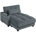 thumbnail image 1 of HOMCOM Chaise Longue Intérieure de 58 Pouces, Grand Canapé-Lit Rembourré, Gris Foncé, 1 of 10