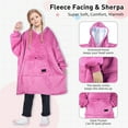 thumbnail image 3 of Solaris Deluxe Reversible Fleece Oversized Blanket Sweatshirt with Hood Super Soft Warm Large Plush Sleeved Throws for Kids 7–15 years old, 3 of 6