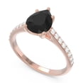 thumbnail image 2 of 2.30 Carat Natural Diamond Black Onyx Gemstone Luxurious Anniversary Ring for Ladies Solid 14K Rose Gold Size 4.5 by Diamond-Capitals, 2 of 8