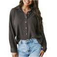 thumbnail image 2 of Ichuanyi liquidación de la solapa de bolsillo flojo de la ichuanyi textura camisa de la solapa de manga larga tops/camisa ICHUANYI WER2023082205594, 2 of 4