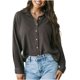 thumbnail image 2 of Ichuanyi liquidación de la solapa de bolsillo flojo de la ichuanyi textura camisa de la solapa de manga larga tops/camisa ICHUANYI WER2023082205595, 2 of 4