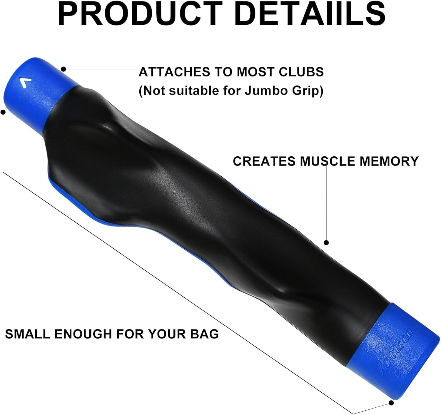 Golf Grip Trainer for Right Hand, Correct Grip Posture, Improve Swing Accuracy, Practical Golf Training Gear（Black，2Pcs）