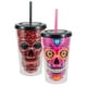 thumbnail image 1 of Vaso con Popote Cool Gear Calavera de azúcar rosa y rojo 532ml, 1 of 3