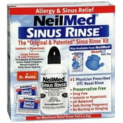 Neilmed Sinus Rinse Nasal Rinse Kit - Incl. 240 mL Rinse Bottle, Cap & Tube, 50 Mixture Packets, Brochure