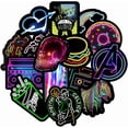 thumbnail image 2 of 50 Pcs Stickers, Graffiti Stickers, Neon Graffiti Laptop Stickers, Waterproof Sticker Packs, for Bicycles, 2 of 5