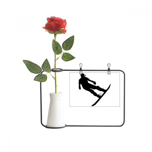 Sports Ski Board Skiing Player Artificial Rose Flower Hanging Vases Decoration Bottle