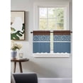 thumbnail image 3 of Blue Brown Flowers Tier Curtains 24 Inch Length,Sheer Curtains for Bedroom Living Room Window Classic Botanical Art Elegant Rod Pocket Drapes Kitchen Curtains Small Half Window 27.5"x24" 2 Panels, 3 of 7