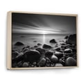 thumbnail image 2 of Designart "Monochrome Horizon Of A Rocky Beach II" Coastal Ocean Floater Framed Wall Decor, 2 of 5