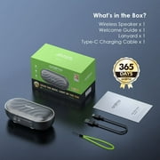 Oraimo Portable Bluetooth Speaker with LED Lightshow, 30 Hours Playtime, Portable Speaker with Mics for Call and Meeting, Gray