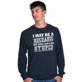 thumbnail image 5 of Mechanic Cant Fix Stupid Rude Honest Men's Long Sleeve Tee T Shirt Brisco Brands S, 5 of 6