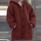 thumbnail image 2 of Suéter de punto cálido con capucha y bolsillo de un solo pecho para mujer Fridja  BV0+2853, 2 of 7